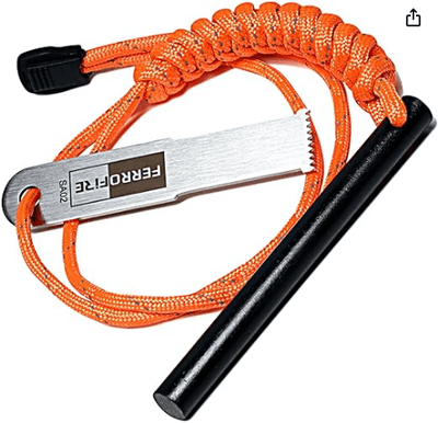 Fire Starter Kit - Compact ferrocerium fire starter with striker and ...