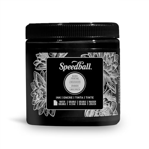 Water-based block printing ink, black