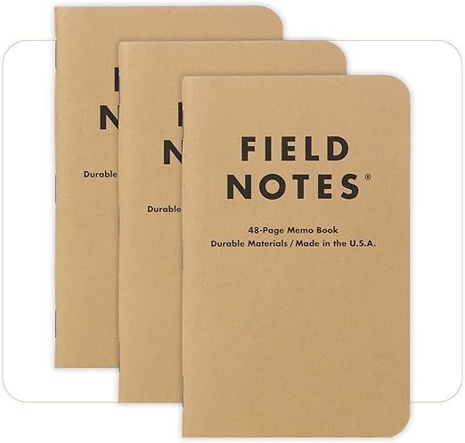 Field Notes: Original Kraft 3-Pack - Plain Paper Memo Books - Blank 48 Page Pocket Notebooks - 3.5" x 5.5"