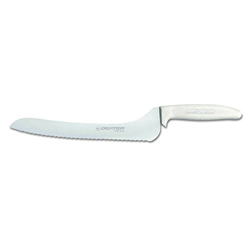 Sani-Safe S163-9SC-PCP 9" Scalloped Offset Sandwich Knife with Polypropylene Handle