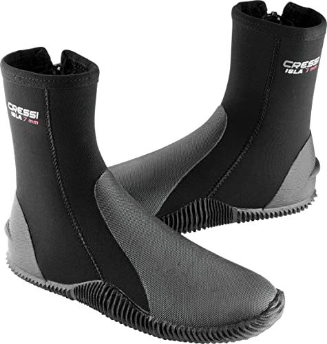 CRESSI Isla 7 mm Crew Diving Boots, Black/Black, 7 mm, 11