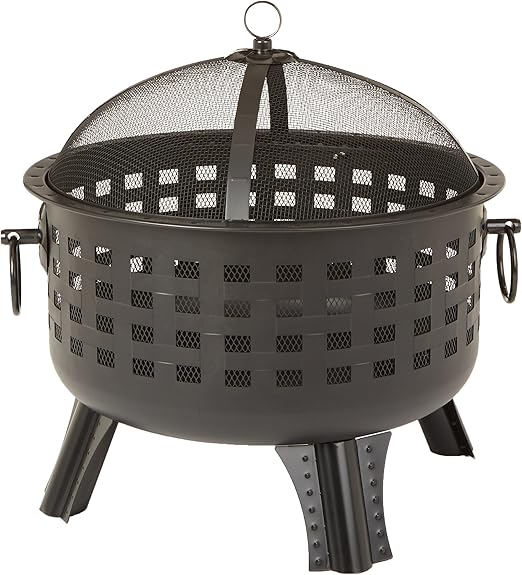 Amazon Basics 27 inch Steel Round Lattice Fire Pit, Easy to Assemble
