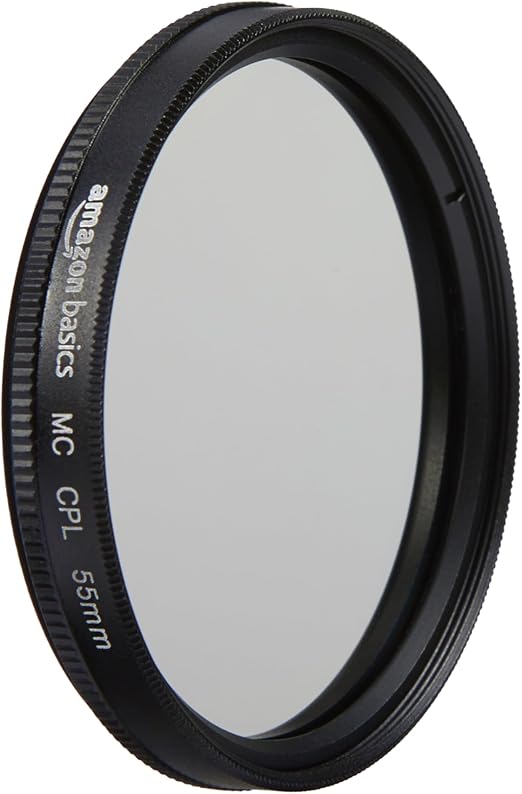 Amazon Basics Circular Polarizer 16 Multi-Layer Coatings Camera Lens Filter with 360° Rotatable Frame - 55 mm
