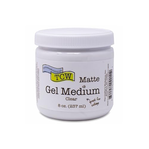 The Crafter's Workshop Matte Gel Medium for Acrylic Paint - Dimensional Clear Texture Paste for Stenciling & Mixed Media Art - Boutique Quality, 8 oz Jar