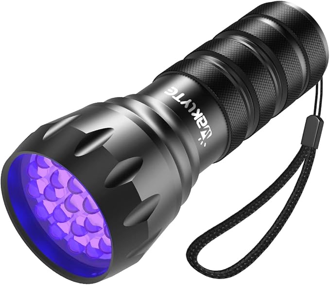 Waklyte Black Light UV Light, 21 LED 395nm UV Flashlight, Powerful Mini Blacklight Flashlight, Small Portable Black Light Flashlight for Pet Urine Detection, Scorpion, Resin Curing, Bed Bug, Nails