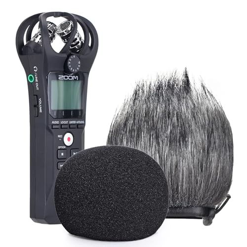YOUSHARES Zoom H1n Recorder Foam & Furry Indoor/Outdoor Windscreen Muff, Pop Filter/Wind Cover Shield Fits Zoom H1n & H1 Handy Portable Digital Recorder