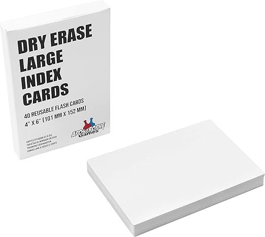 Large Dry Erase Index Cards – 40pcs Laminated 4x6" Cards Blank w/Box – Reusable Dry Erase Note Cards for School, Work, Housework, to Do Lists – Practical Index Card Sheets – 4 x 6-inch