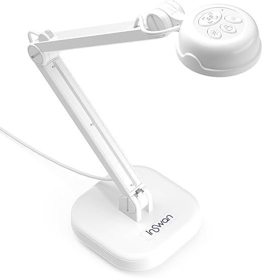 INSWAN INS-1 Classic USB Document Camera for Teachers & Classroom, 8MP Visualizer with Auto Focus & LED, Compatible with iPad, Windows, Mac, Chromebook, Distance Learning & Online Teaching, White