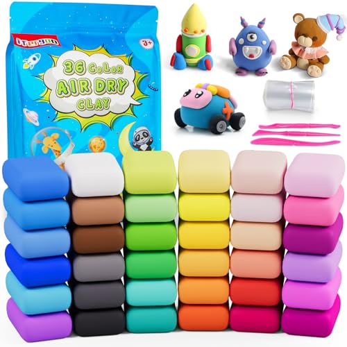 ifergoo Air Dry Clay, 36 Colors Magic Foam DIY Molding Clay for Slime add ins & Slime Supplies, Easy to use, Great Gift for Kids (Packaging May Vary)