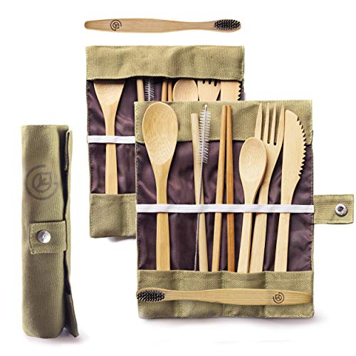 Bamboo Travel Utensil Set, 2-Pack