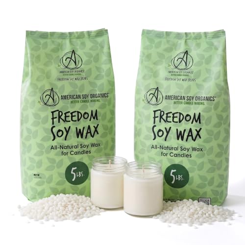 American Soy Organics Freedom Soy Wax Beads, All-Natural Candle Wax, 10 lbs