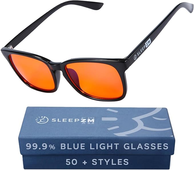 Sleep ZM Blue Light Blocking & Light Sensitivity Glasses - 8 Lens Types for Comfort, Relaxation, Sleep & Relief - 50+ Styles