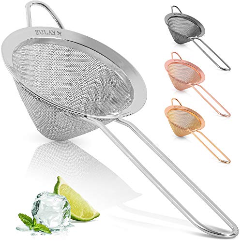 Zulay Kitchen 304 Stainless Steel Fine Mesh Strainer 3.35 in - Strainers Fine Mesh, Tea Strainers for Loose Tea - Perfect for Tea, Cocktails, Juicing, Drinks, Liquids, Matcha, Coffee & More