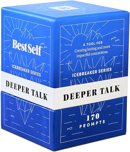 BestSelf Icebreaker Deeper Talk Deck - Conversation Starter Card Pack to Deepen Friendships with 170 Prompts to Create Real Conversations for Friends, Coworkers, Family, Dates