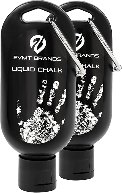 EVMT Brands Liquid Chalk. Mess Free Gym Chalk for Weightlifting, Gymnastics, Rock Climbing, Dancing, and Lifting. Sweat Resistant and Long Lasting for Stronger Hand Grip. Package May Vary.