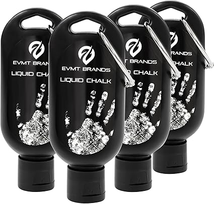 EVMT Brands Liquid Chalk, Mess Free Gym Chalk for Weightlifting, Gymnastics, Rock Climbing, Dancing, and Lifting. Sweat Resistant and Long Lasting for Stronger Hand Grip. Package May Vary.