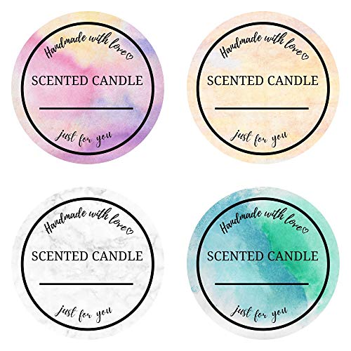 Mobiusea Creation Watercolor Candle Label Roll 2 Inch 300pcs Waterproof
