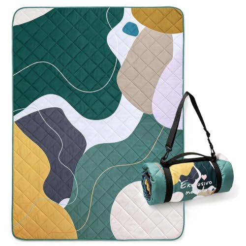 Exclusivo Mezcla Waterproof Picnic Blankets 3-Layer 60x80 INCH Large Sandproof Beach Blanket Foldable Outdoor Blanket for Camping on Grass Picnic Mat