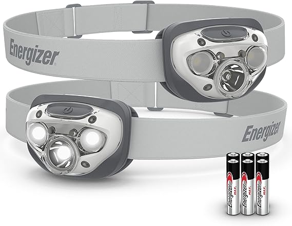 Energizer LED Headlamp PRO (2-Pack), IPX4 Water Resistant Headlamps, High-Performance Head Light for Outdoors, Camping, Running, Storm, Survival LED Light for Emergencies (Batteries Included)