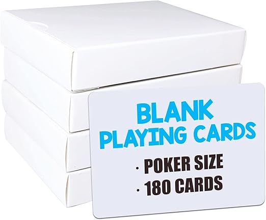 IMAGAME White Blank Playing Cards – 180PCS, Poker Size, Perfect for DIY Flash Cards, Creat Your Own Game, Study Learning, Leave a Message, Writing Words and Drawing.