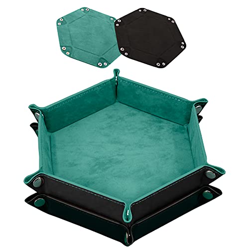 Folding Leather Dice Tray, 2-Pack