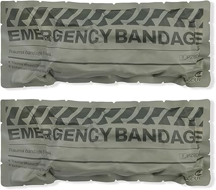 RHINO RESCUE 6" Israeli Style Emergency Bandage, Compression Trauma Wound Dressing, Medical Sterile Vacuum Sealed, Combat Tactical First Aid Kit IFAK Supplies, 2 Count