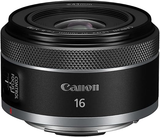 Canon RF16mm F2.8 STM Lens, Ultra Wide-Angle, Fixed Focal Length Prime Lens, Compatible with EOS R Series Mirrorless Cameras, Black