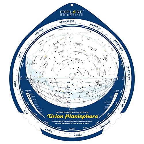 Double-Sided Multi-Latitude Planisphere Star Map Night Sky Guide