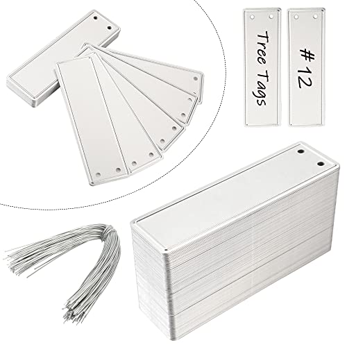 Aluminum Plant Labels - 120PCS Metal Tags with Wires for Plant Markers, Tree Tags, Outdoor Identification and Greenhouse