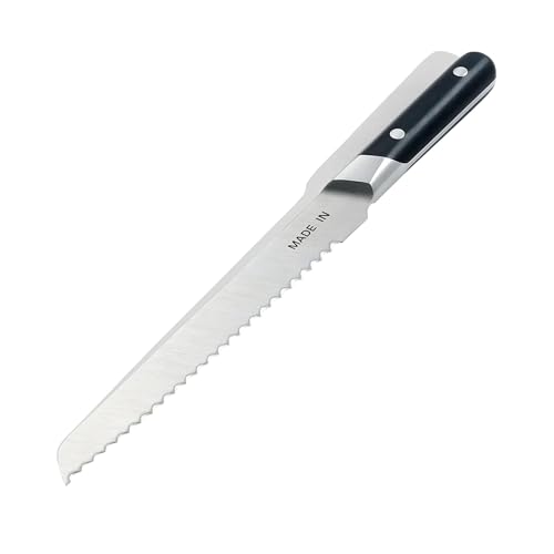 Made In Cookware - 9" Bread Knife - Crafted in France - Full Tang With Truffle Black Handle
