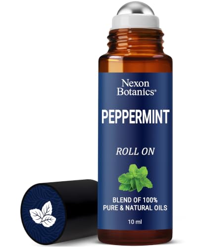 Peppermint Essential Oil Roll-On 10 ml for Skin, Aromatherapy, Minty Scent