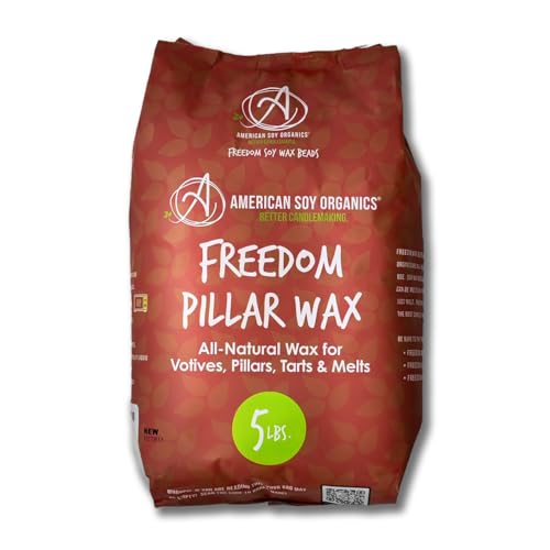 American Soy Organics Freedom Pillar Soy Wax Beads, Candle Wax, 5 lbs