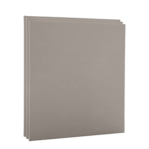 Paramount Pro-Tones All-Media Toned Canvas Panels 3-Pack - Triple-Primed 100% Cotton Canvas, Non-Reflective Colors - Grey 9x12