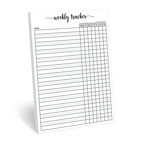 321Done Weekly Tracker Notepad, Monday Start - 5.5x8.5 Habit Tracking Days of Week Notebook for Planning, Organizing, Schedule, 50 Pages - Made in USA