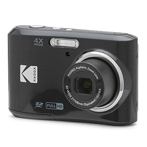 KODAK PIXPRO FZ45 16MP Compact Digital Camera, 4X Optical Zoom, AA, Black