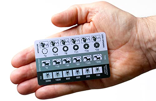 DSLR/mirrorless Photography Cheat Sheets Credit Card Size Reference Card Fits in Pocket/Wallet/Camera Bag. Aperture, Shutter Speed, Exposure Triangle & Manual Mode, Compatible with All Cameras