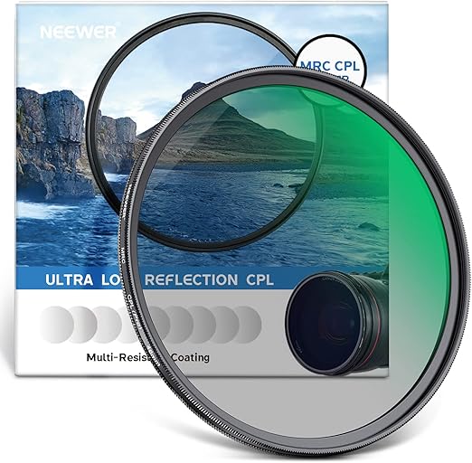 Neewer 46mm Polarizing Filter 30 Layer Multi Resistant Nano Coatings Circular Polarising Filter(CPL) Reduce Glare/Enhance Contrast/Ultra Slim/Reduces Reflection/HD Optical Glass Polarizer Filter