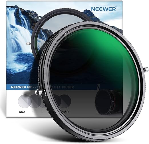 NEEWER 2 in 1 67mm Variable ND Filter ND2–ND32&CPL Filter(Circular Polarizer Filter) No X Cross/30 Layer Nano Coated/HD Optical Glass/Ultra Slim Aluminum Alloy Frame/Water Repellent/Scratch Resistant