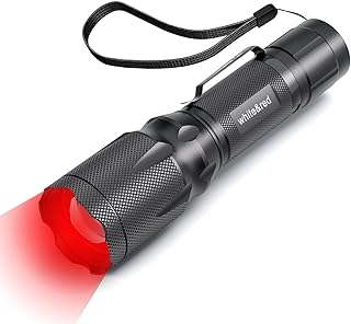 Upgraded Red Flashlight, Bright White &High/Low Power Red Light Options with Memory, Zoom Lens, Portable Weatherproof LED Small Torch for Aviation, Astronomy, Night Vision