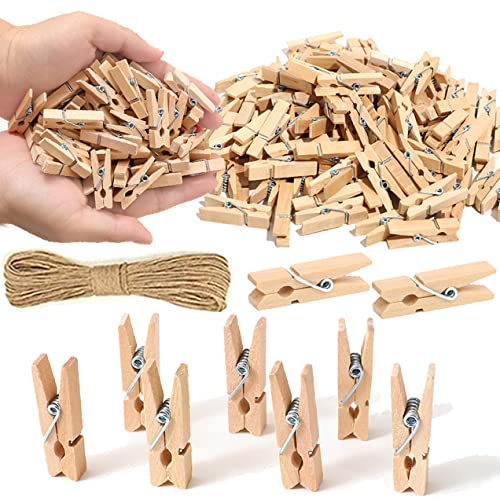 Mini wooden clothespins