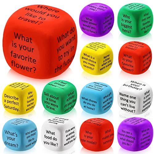 Hanaive 12 Pcs Learning Conversation Cubes,Foam