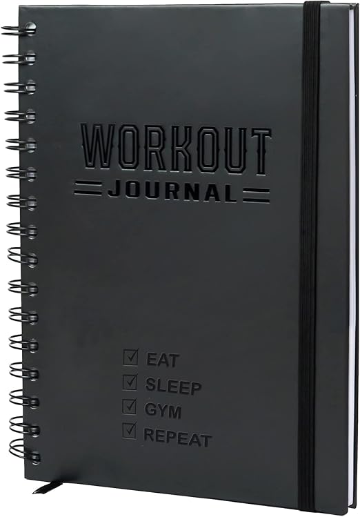 Nextnoid Hardcover Fitness Journal Workout Planner for Men & Women - A5(5.7" x 8.3") Sturdy Workout Log Book to Track Gym & Home Workouts