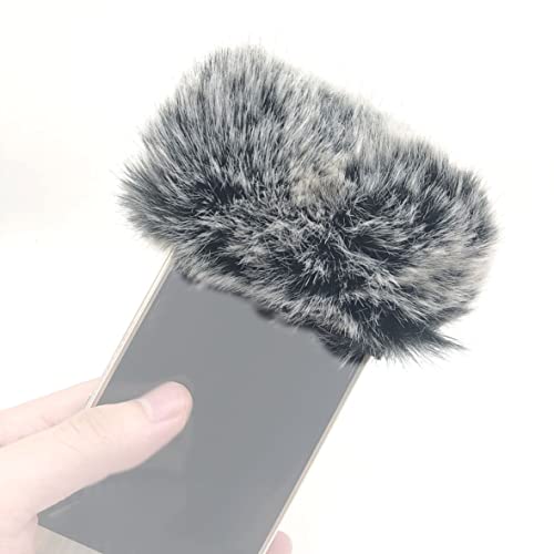 QHRICE Outdoor Artificial pop Filter Fur Wind for Phone 11 13 14 Pro Mix mic Sound Mic Cover Muff Windscreen for Phone 7 8 X Mic Windshield Cover