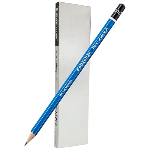 STAEDTLER Mars Lumograph 2B Graphite Art Drawing Pencil, 6 Pencils | for Sketching and Shading, Break-Resistant Premium Woodcase Drawing Pencils, 6-Piece Set