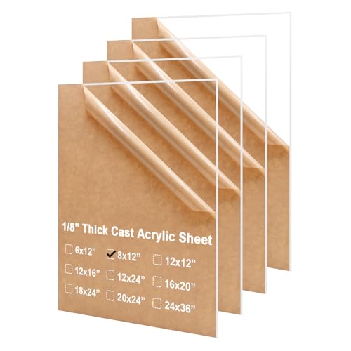 Clear acrylic panel, 1/8 inch thick, 8x10 or larger