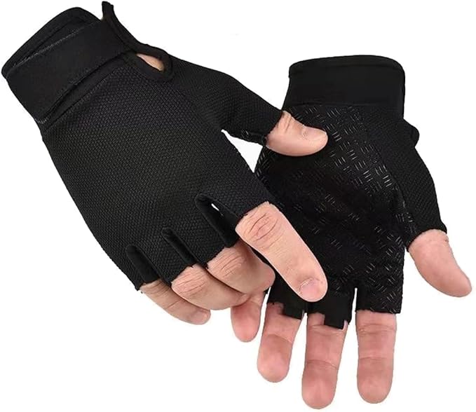 SUJAYU Fingerless Gloves - Tactical & Biking Gloves for Men & Women, Ideal for Airsoft, Fishing & Training