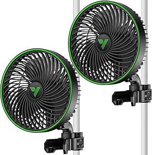 VIVOSUN AeroWave E6 Gen2, Grow Tent Clip Fan 6”, EC Motor, Smart Control, Powerful Oscillating Fan, Local Timer, Weatherproof IP54, for Hydroponics Circulation Cooling, Black