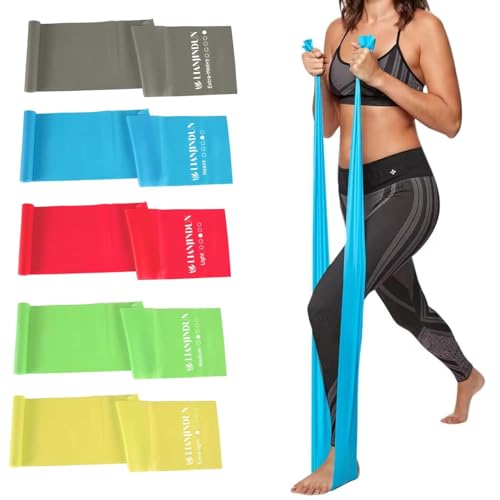 Resistance Bands for Working Out, Physical Therapy, Exercise, Pilates, Yoga | Latex-Free Stretch Bands for Women or Men, Elastic Exercise Bands Set for Stretching, fitness, Rehab, Workout, Gym and Home