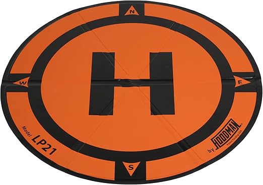 Hoodman Weighted Trifold UAV Drone Landing Pad LP21 fits Mini 4 Pro, mini 3 pro, mavic and spark. Durable, No Stakes Required, collapses to one sixth of deployed size