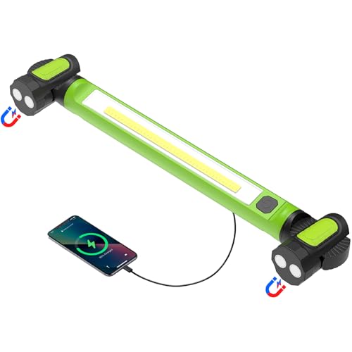 Mechanic Work Light, 3000LM Magnetic Work Lights, 5200mAh Rechargeable LED Work Light Bar, Portable Cordless Underhood Work Lights with Hooks for Inspection Workshop Emergency